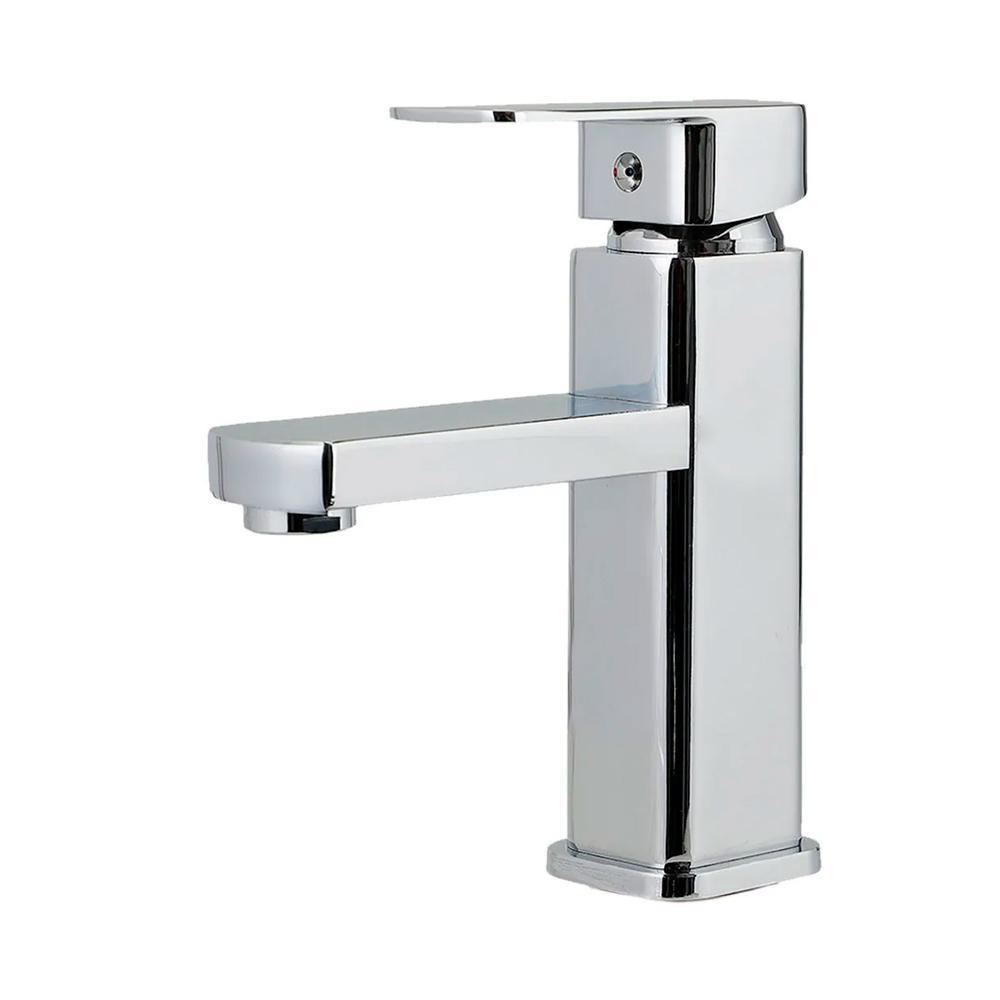 Torneira Para Banheiro Misturador Monocomando Baixa Madeira Pingoo - Prata