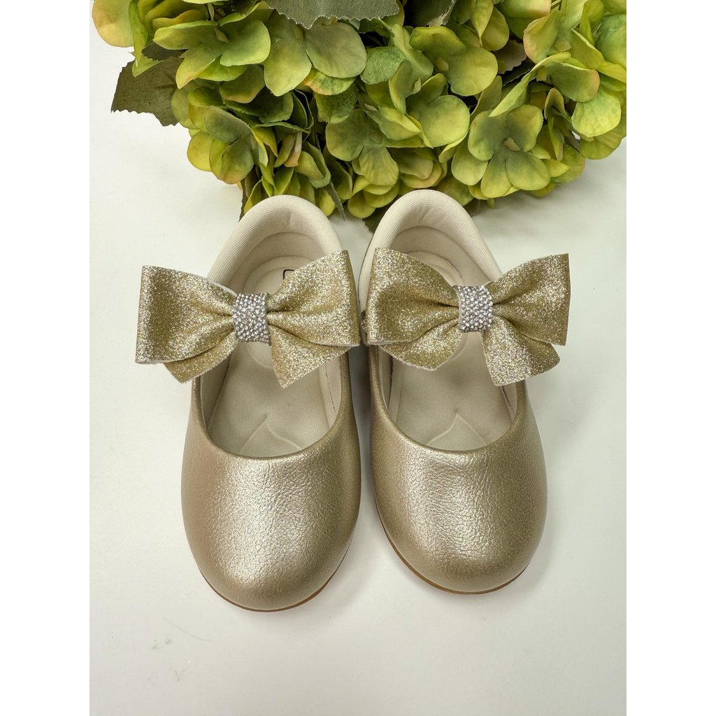 Sapatilha Baby Laço Glitter- Penelope Dourada