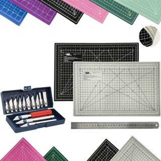 Kit Base de Corte A3 30x45cm Multiuso Costura Artesanato Patchwork Desenho Jogo Estilete Precisão Regua Metal 30cm em Oferta na Shopee