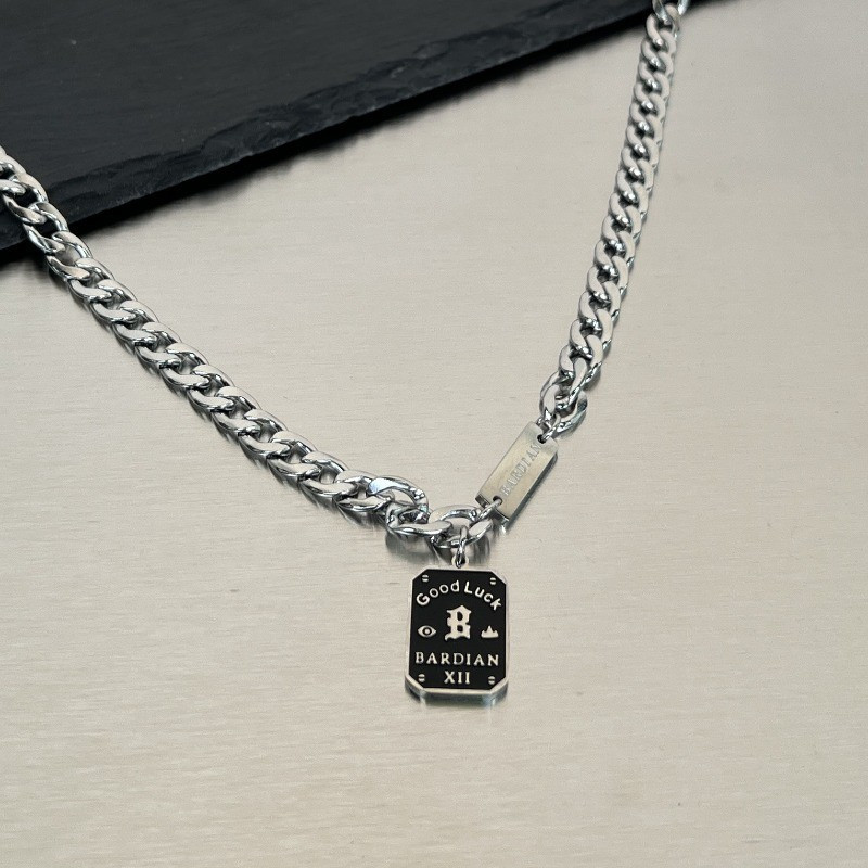 Pingente Quadrado De Carta De Placa De Identificação De Rua Hip hop , Corrente De Suéter Longa Versátil Para Casais-Joia