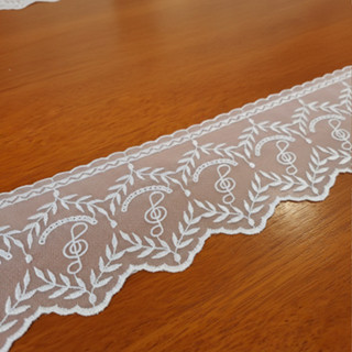 Renda Guipir Tule Frances Bordada Branca 13,7 Mts Artesanato Yl301 em Oferta na Shopee