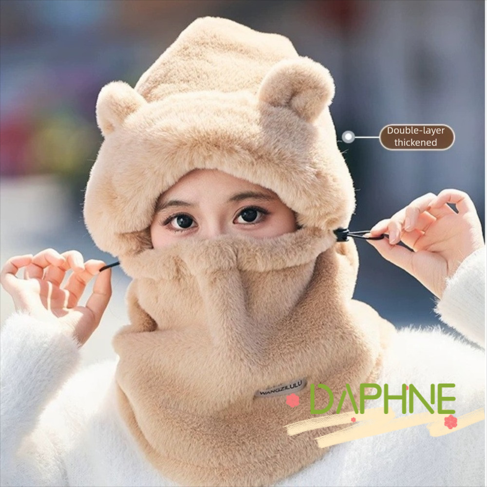 Gorro Pullover Daniufu Urso Fofo Balaclava à Prova de Vento Esportes ao Ar Livre Quente Gorro de Ciclismo HMAE