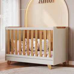 Berço Mini Cama 4 em 1 Americano em MDF Zuri Móveis Peroba