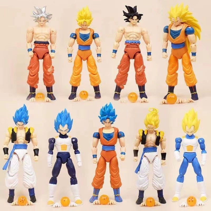 Figuras Articuladas de 15 cm de Dragon Ball Super Goku Instinct/Vegeta SSJ/Gogeta Azul/Vegetto P . Entrada