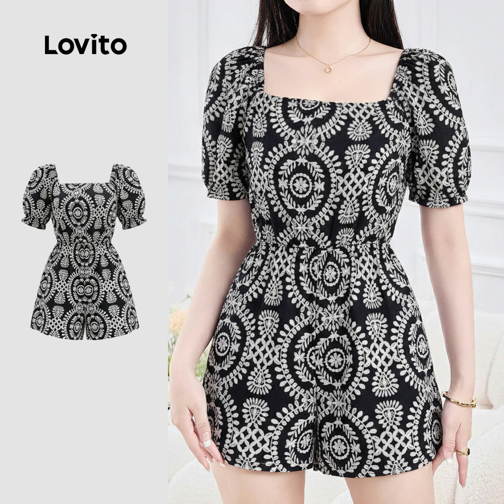 Lovito Macacão Boho Zipper Commute Macacão Primavera/Verão para Mulheres LK3ED614 em Oferta na Shopee