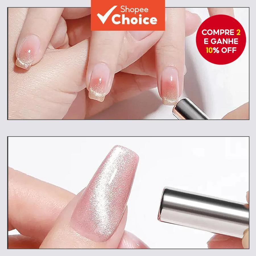 Conjunto de Caneta Magnética para Unhas XEIJAYI 1Pc Design Olho de Gato 3D Bastão Magnético com Duas Pontas Esmalte de