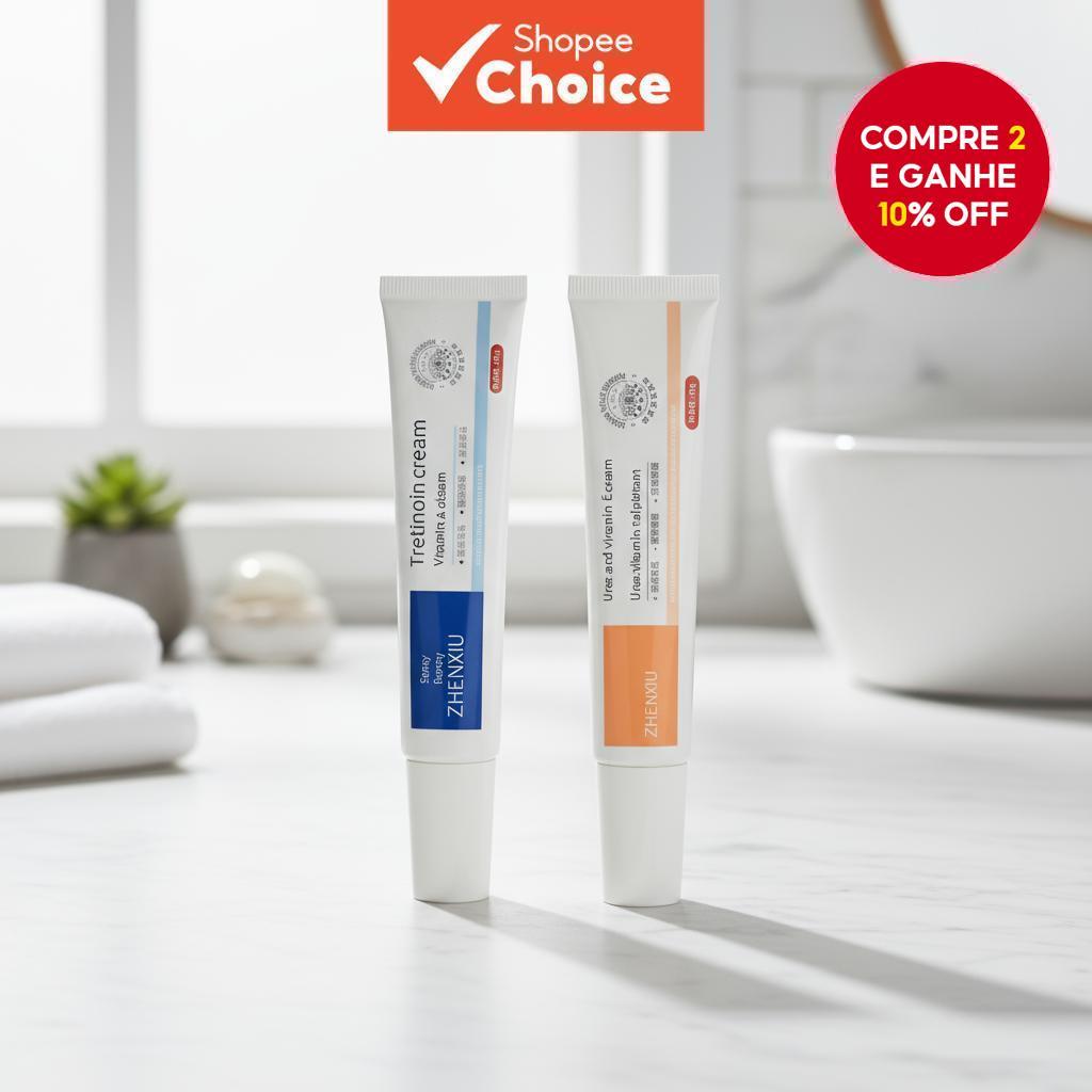  Pomada Zhenxiu Tretinoína, Creme de Ureia & Vitamina E, Solução Esfoliante para Acne, Removedor de Cravos, Clareamento