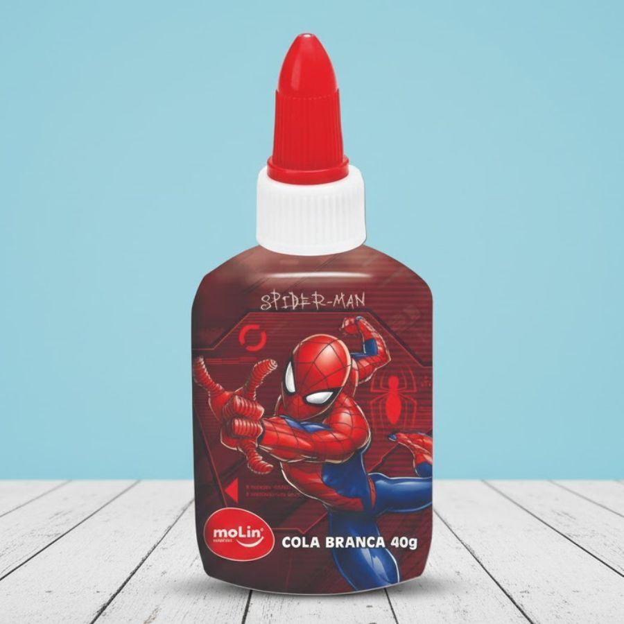 Cola Branca Homem Aranha - Vermelho - 40g - Disney Original - 1 unidade - Rizzo em Oferta na Shopee