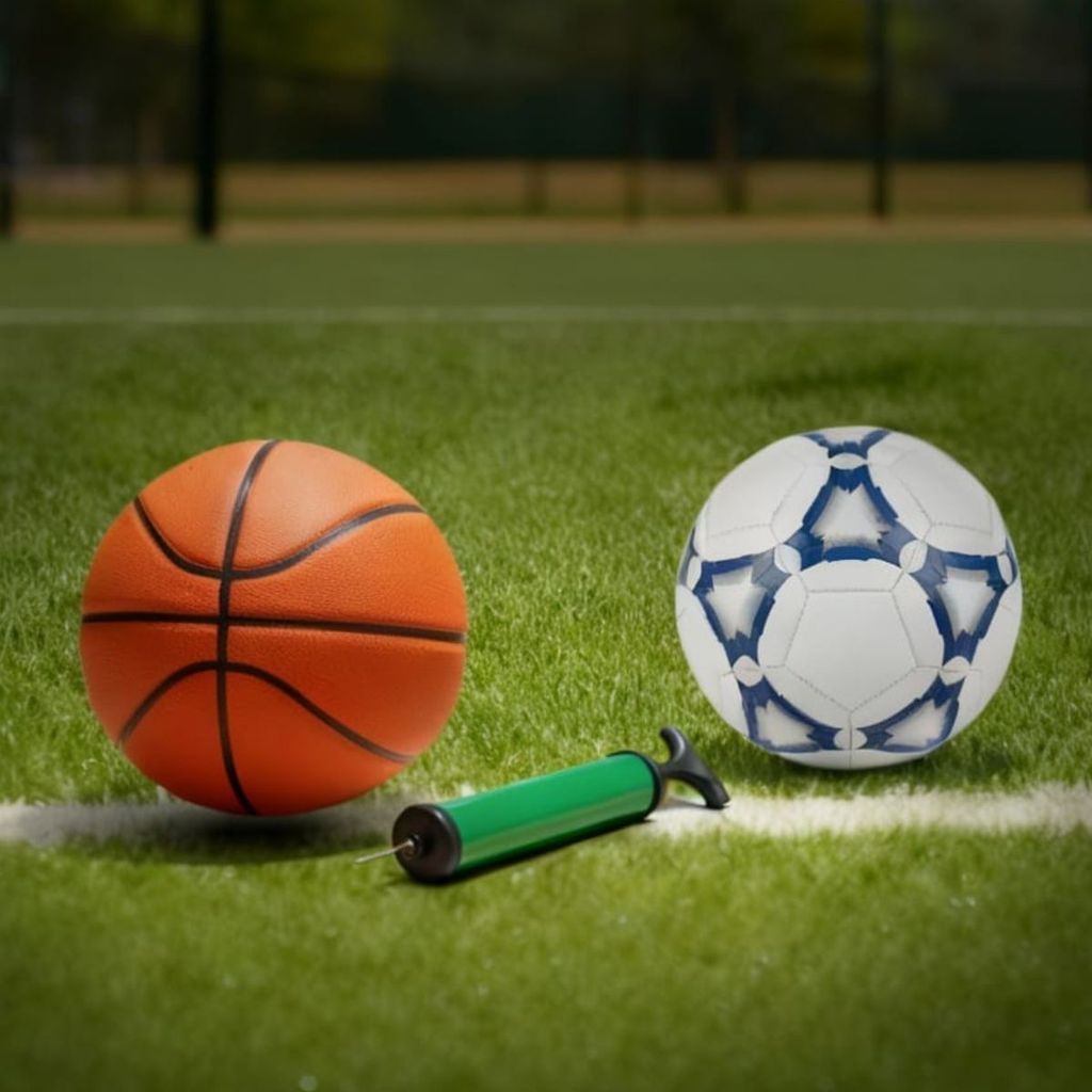 Bola De Futebol + Bola Basquete + Bomba De Ar Campo Quadra Praia