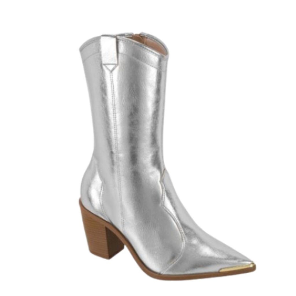 Bota Western Moleca Country Bico Fino Metalizada Texana