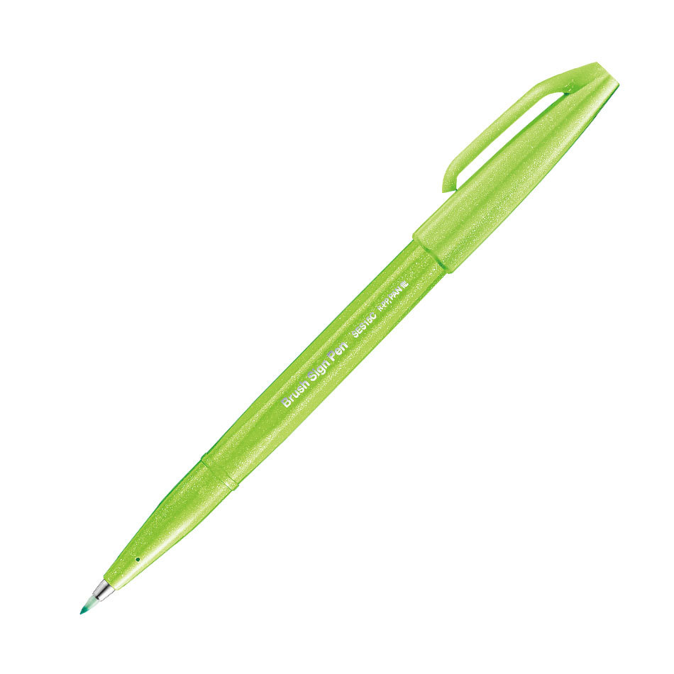 Caneta hidrográfica Brush Sign Pen Verde Claro Pentel