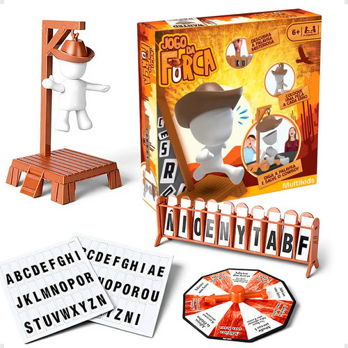 Jogo da Forca Magnético Brinquedo Pedagógico Educativo Com Letras e Boneco Interativo