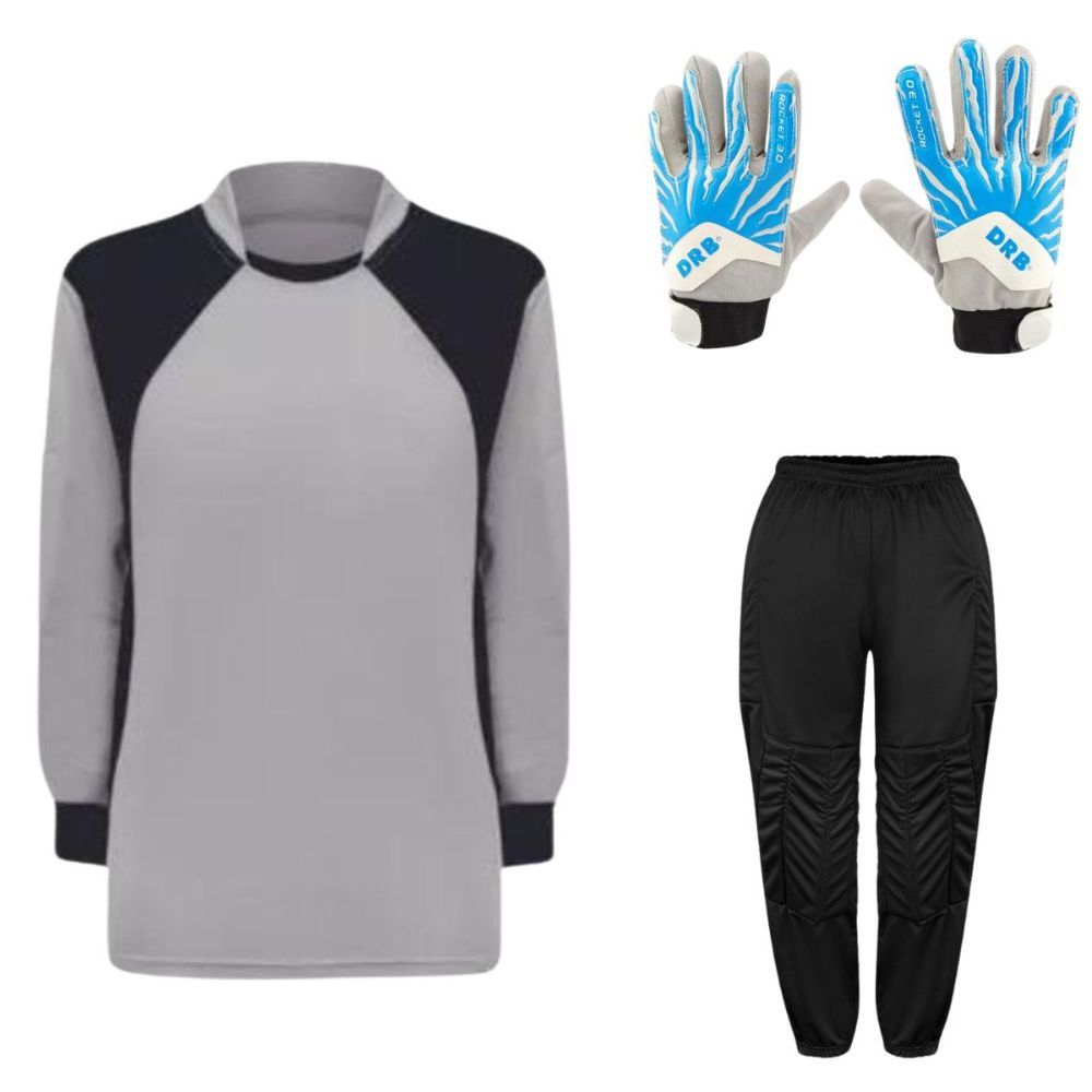 Kit de Goleiro Infantil Camisa + Calça Acolchoada + Luva DRB