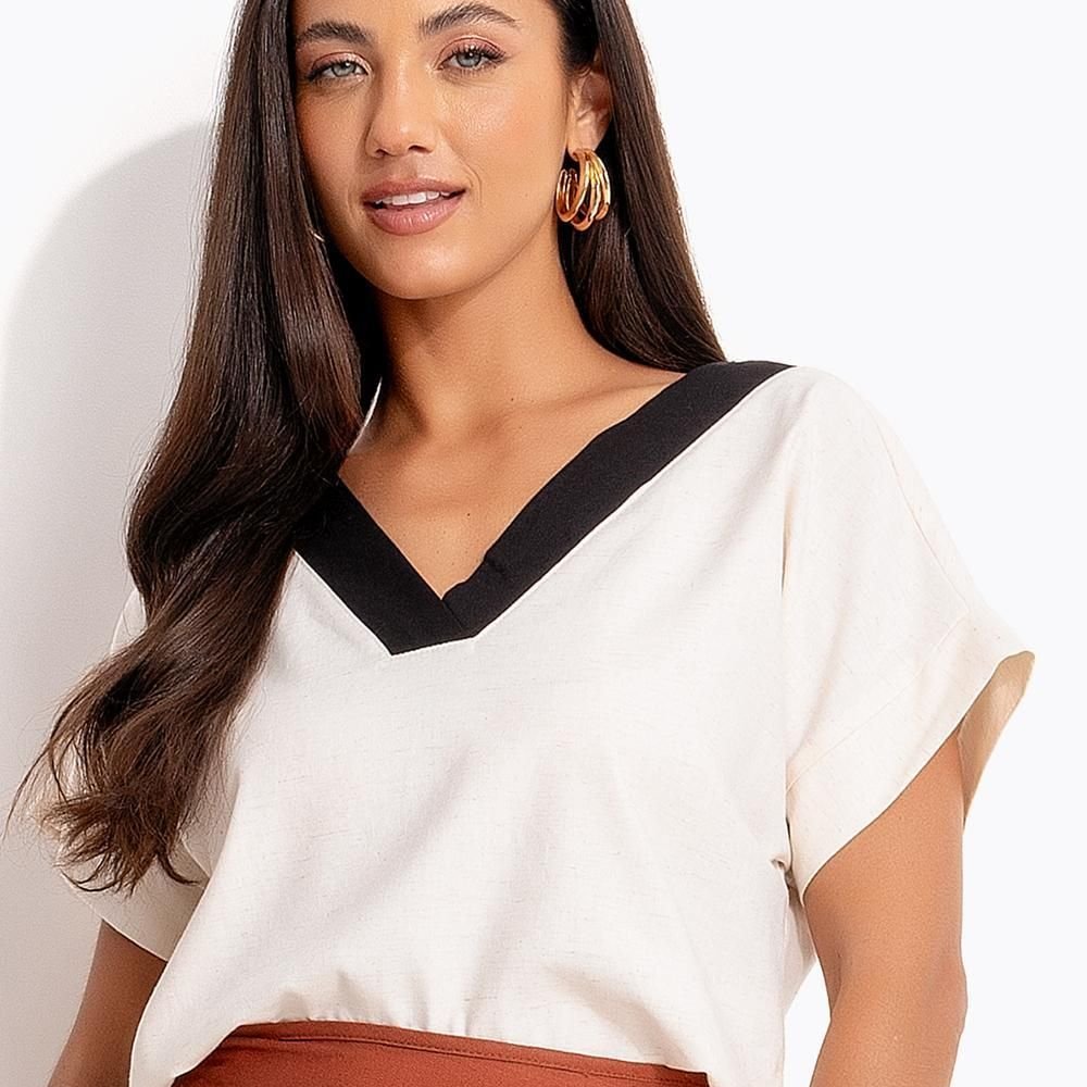 Blusa Em Linho Quintess Natural