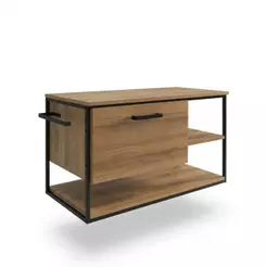 Gabinete Banheiro Suspenso PlacaEPonto P1007 Mel 80cm MDP Sem Cuba Preto/Mel