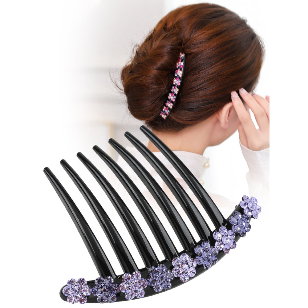 Pente de sete dentes placa dispositivo de cabelo coreano acessórios de cabelo strass Hairpin rabo de cavalo clipe femini