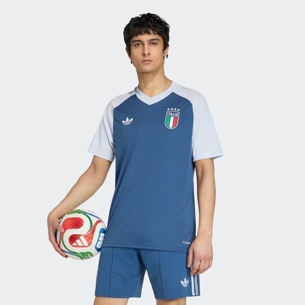 Camisa Itália Pré Jogo II Adidas 2026 Azul Oficial + NF