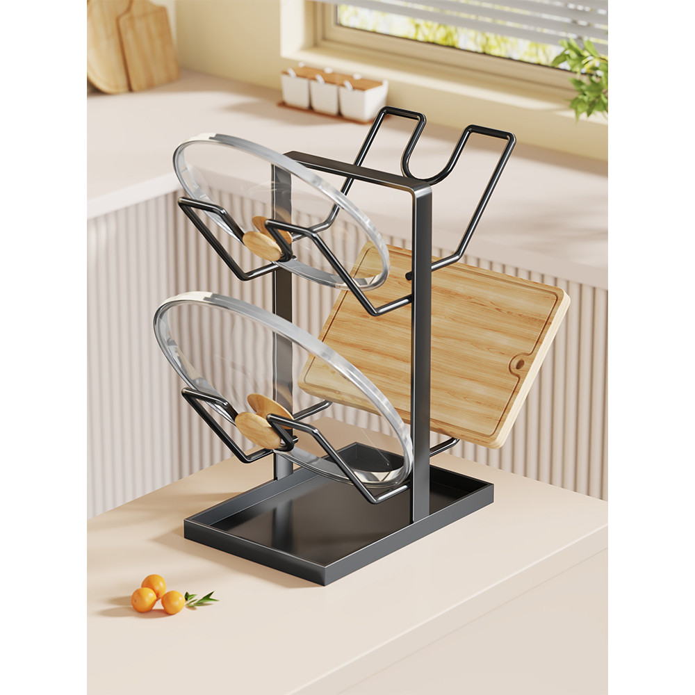 Pote tampa rack bancada de cozinha sentado Multi-função prateleira colocar placa de corte placa de corte armazenamento e