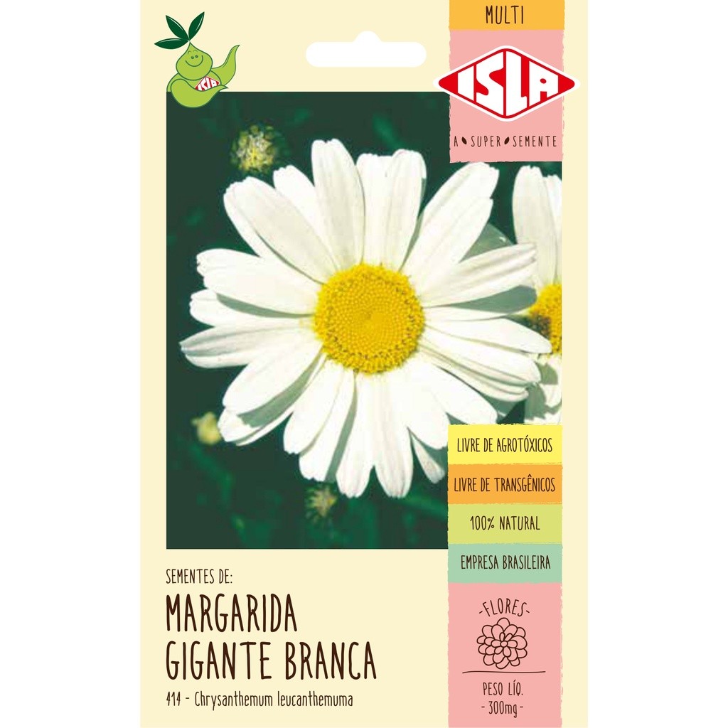 2 pacotes de Sementes de Flores Margarida ou Adubo Bokashi - Semente de Flor Isla Multi