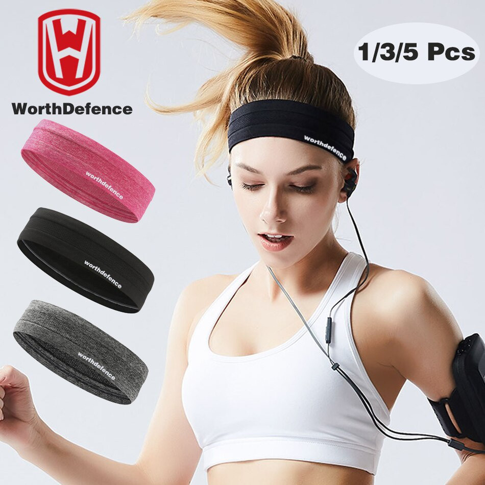 Worthdefence Faixa De Moletom Para Ginástica Esportiva Faixa De Cabelo Antiderrapante Feminino Masculino Basquete Fitnes