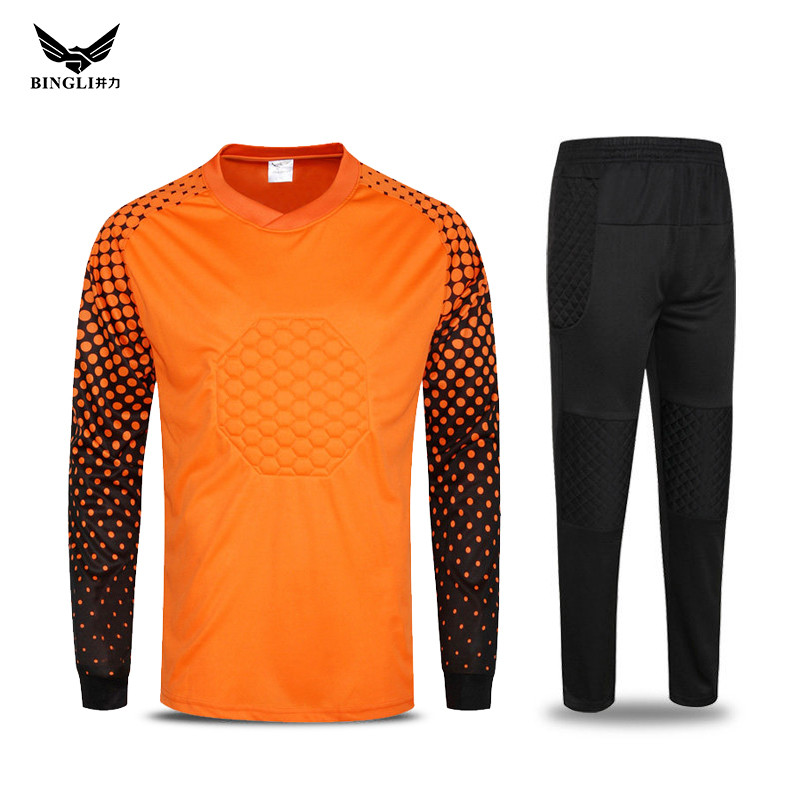 Paralelo de manga comprida goleiro roupas pórtico uniforme estilo adulto/crianças uniforme de goleiro uniforme de futebo