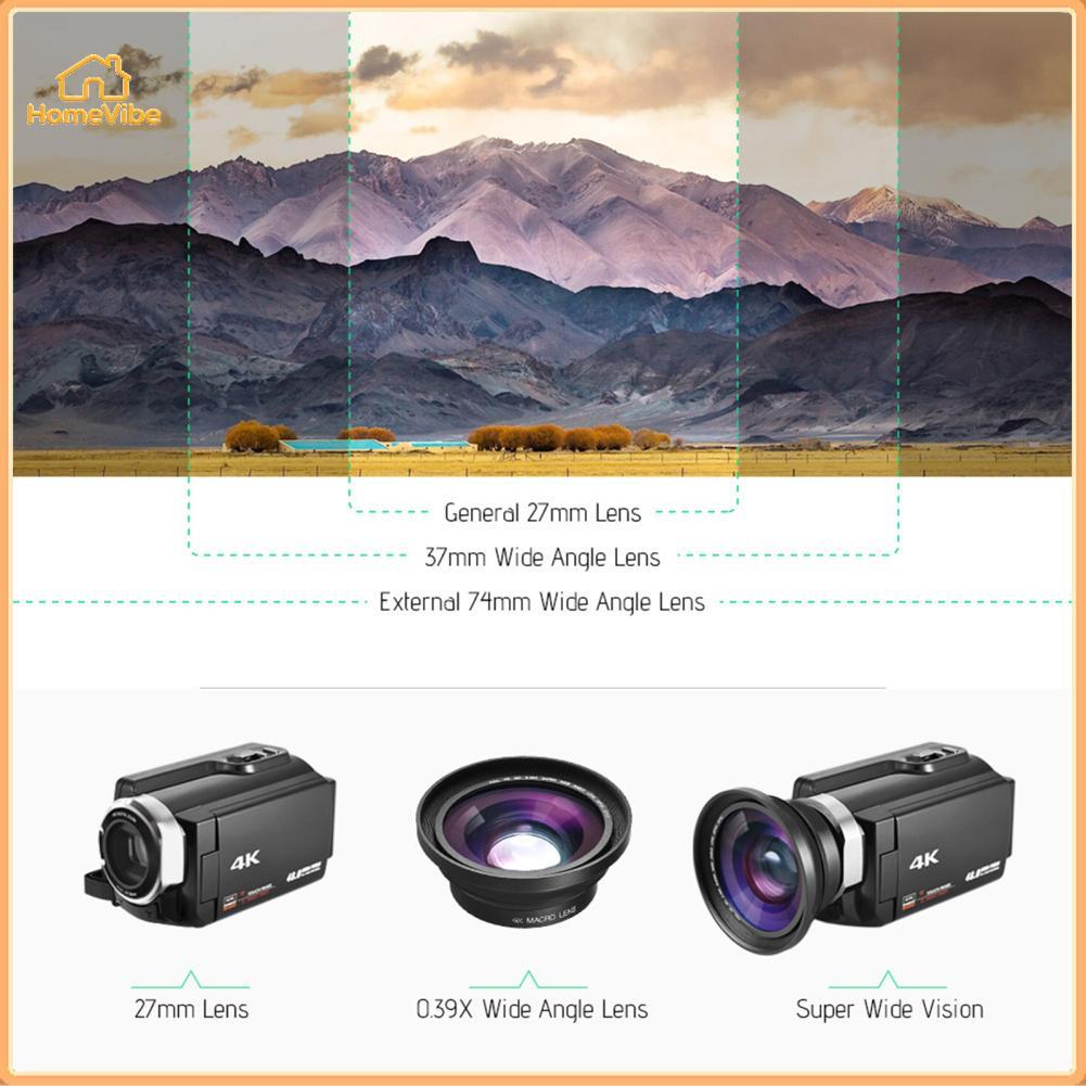 HomeVibe Lente grande angular para câmera de vídeo digital 0,39X 37mm Interface HD profissional para D4993