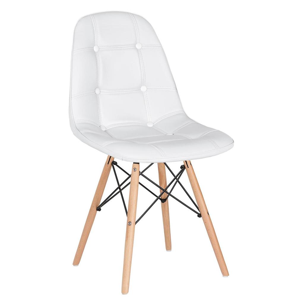 Cadeira Laráz Eames Eiffel Botonê Estofada  - Branco