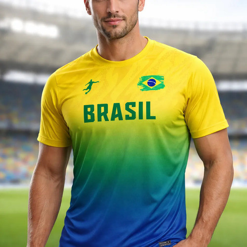 Camiseta Camisa Seleção Brasileira Degrade Top