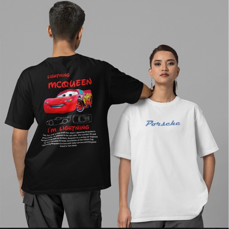 Camisa Camiseta Blusa Kit Casal Relâmpago Mcqueen + Sally Carrera Algodão Carros Básica Unissex