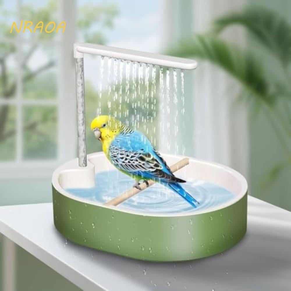 Banheira Automática Para Pássaros NRAOA , Conforto Com Chuveiro De Papagaio Bastão De Descanso , Pulverizador De Água Ci