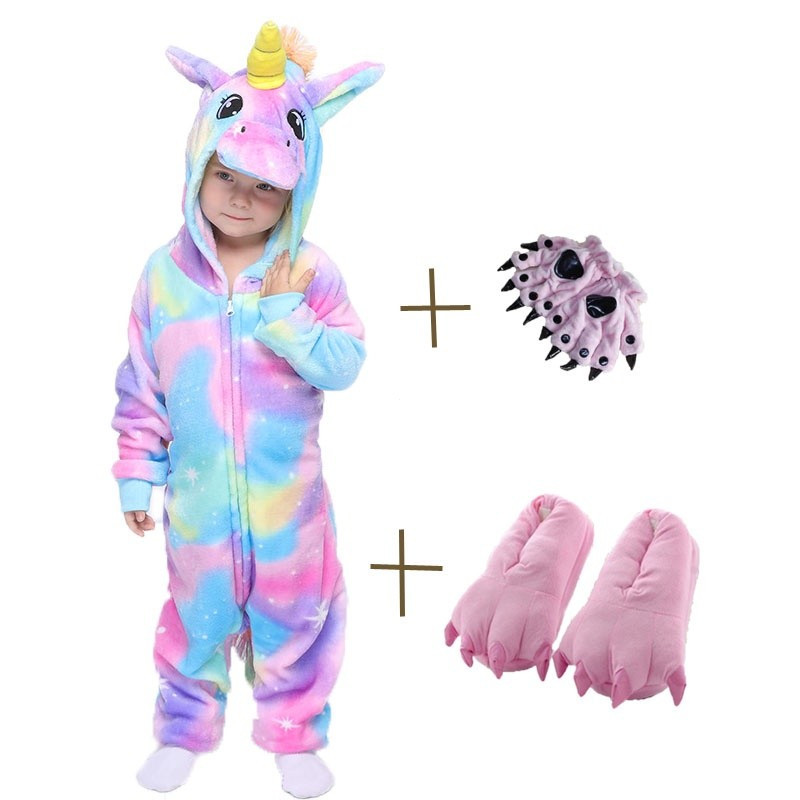 Pijama Infantil de Unicórnio, Macacão Kigurumi para Uso Doméstico, Macacão de Animal de Desenho Animado Blue Stitch IPEG