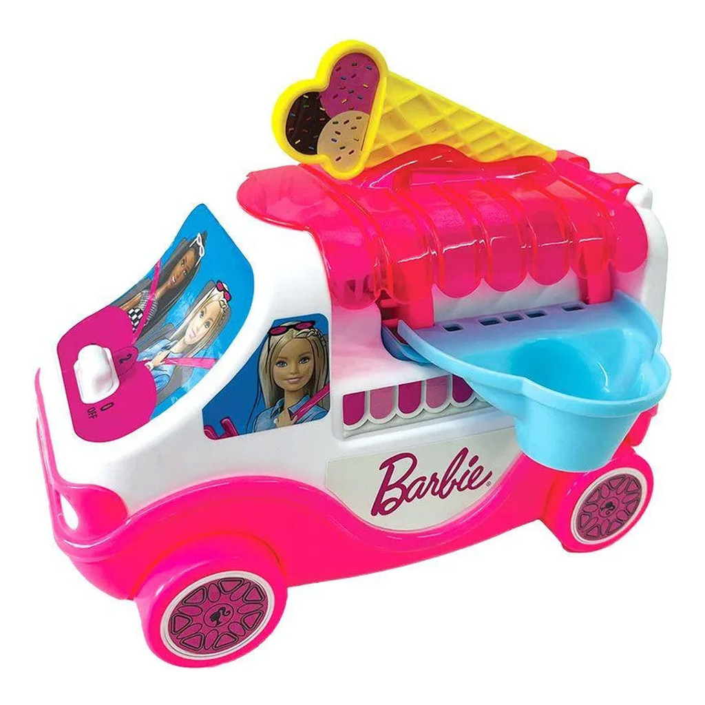 Caminhão De Sorvete Da Barbie Faz Sorvete De Verdade Fun Barbie / Rosa
