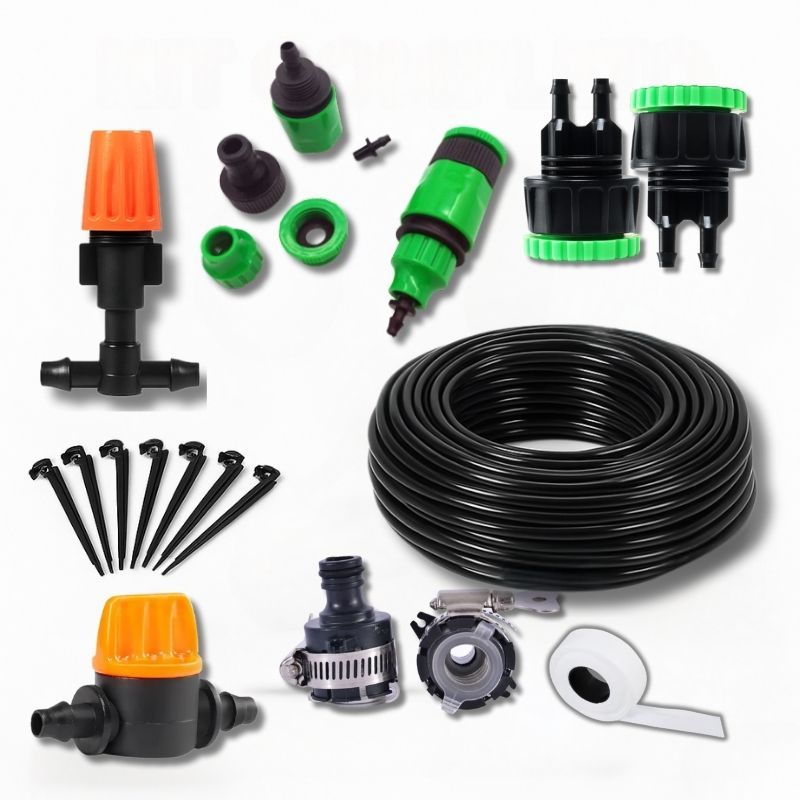 Kit Jardim: Nebulizador, Estacas, Válvula 4mm, Mangueira PVC