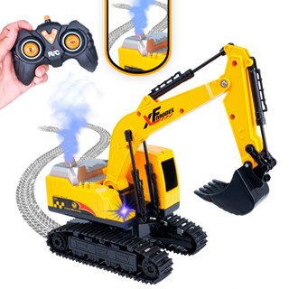 Escavadeira Controle Remoto Com Fumaça Sonoro 7 Canais 360° Infantil Menino em Oferta na Shopee