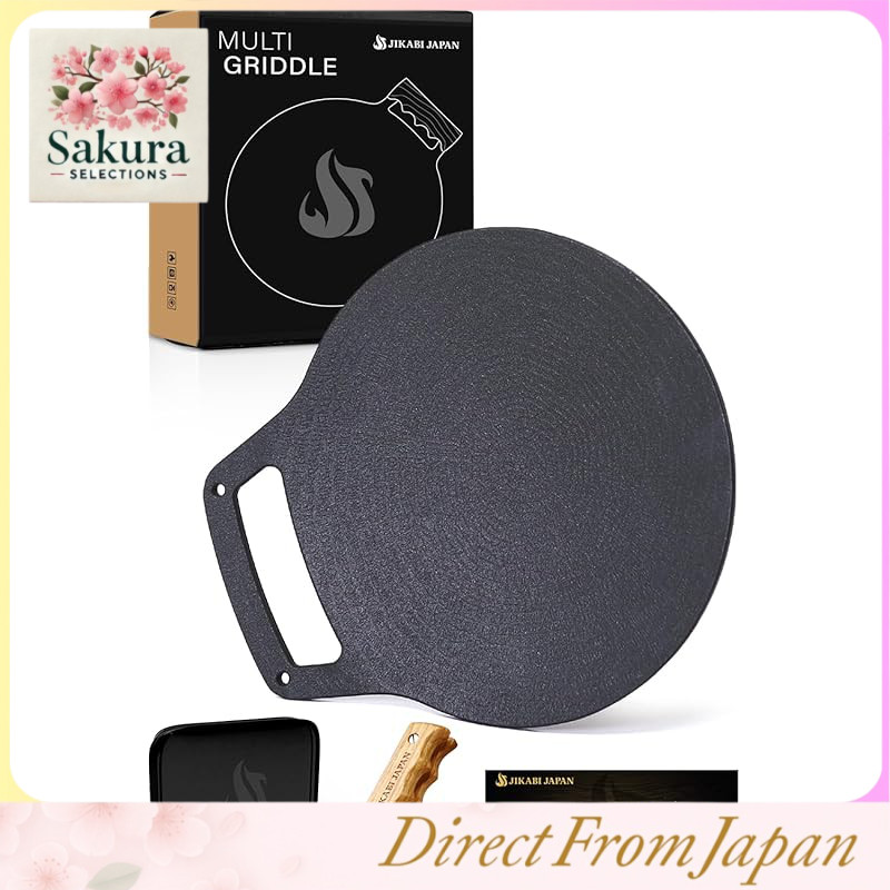 JIKABI JAPAN Multi Griddle Cast Iron Plate for Camping and Outdoor Use -  Japanese Product
