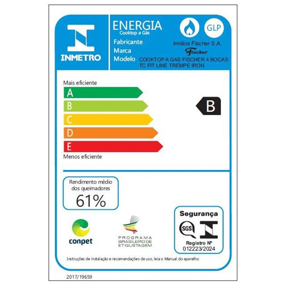 Cooktop 4 Bocas Fischer Chama Tripla Superautomático, Preto - Bivolt · foto 2