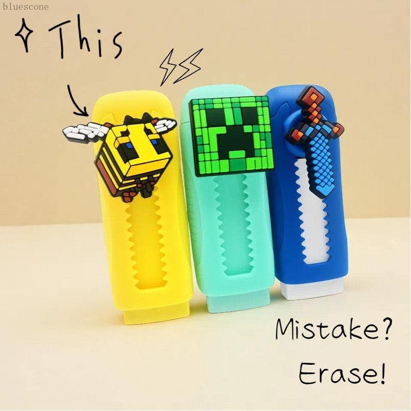 3 pacotes de borracha deslizante infantil clássico MC vários estilos de borracha substituível núcleo de borracha em Oferta na Shopee