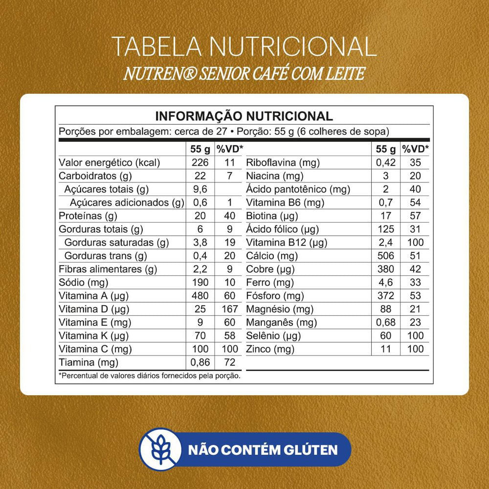 Detalhes do Nutren Senior Complemento Alimentar Café com Leite 740g