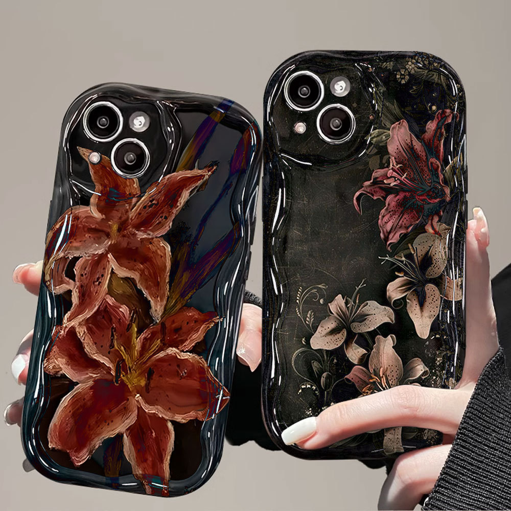 Capa Para iPhone 17 Pro Max 17Air 16 15 13 11 14 12 11 Xs XR Escuro Retro Flor Creme Caso em Oferta na Shopee