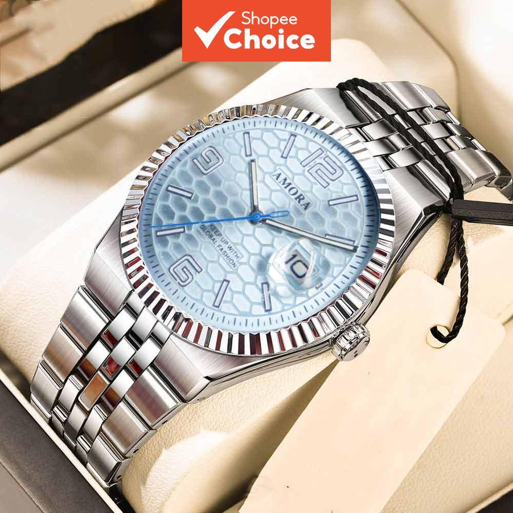 Relógio De Quartzo Masculino À Prova D'água Calendário Luminoso De Aço Inoxidável Fecho Borboleta Moda Casual De Negócio