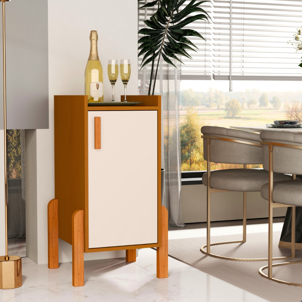 *PROMOÇÃO* Armário Buffet Aparador Para Sala de Madeira Com Porta Bar Balcão Cozinha Multiuso 90cm