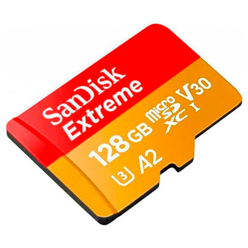 Cartão De Memória SanDisk Extreme 128GB Micro SDXC Com Adapt