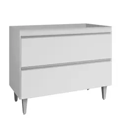 Balcão de Cozinha para Pia 100cm sem Tampo Julia Z34 Branco - Mpozenato