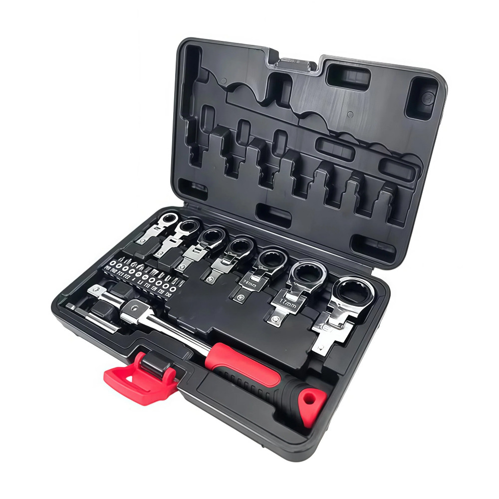 Kit Chave Catraca Giratória 20 Peças com Bits - Modelo Forte e Portátil para Uso Profissional e Manutenção Doméstica em Oferta na Shopee