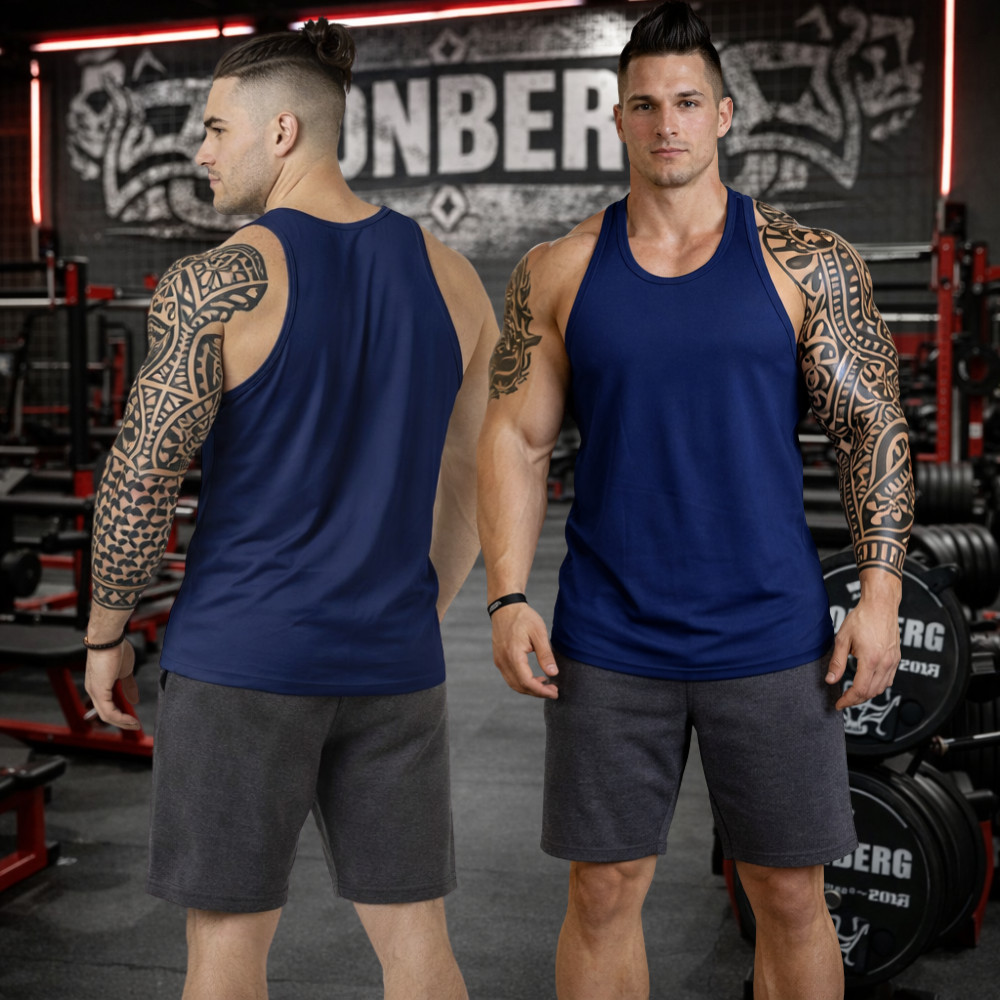 Kit 2 Regatas Plus Size Longline Masculina Oversized - Combo Poliéster para Treino em Oferta na Shopee