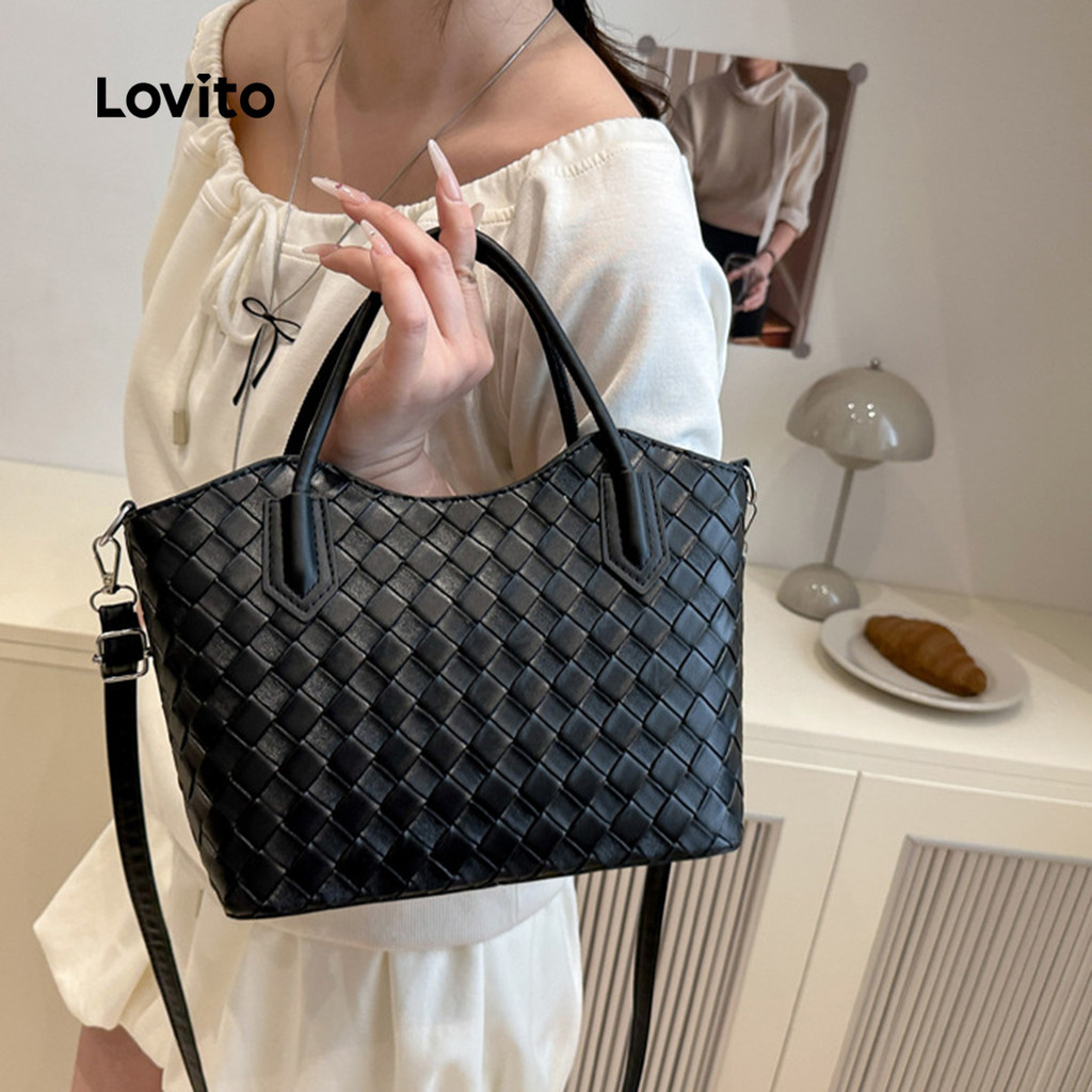 Lovito  Bolsa de Ombro Pequena Casual Simples para Mulheres LFA107028 em Oferta na Shopee