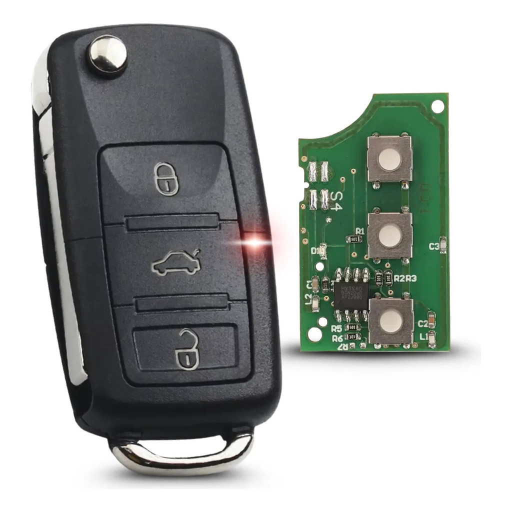 Chave Completa Volkswagen G5 3 botões Golf Bora Polo Passat S/chip