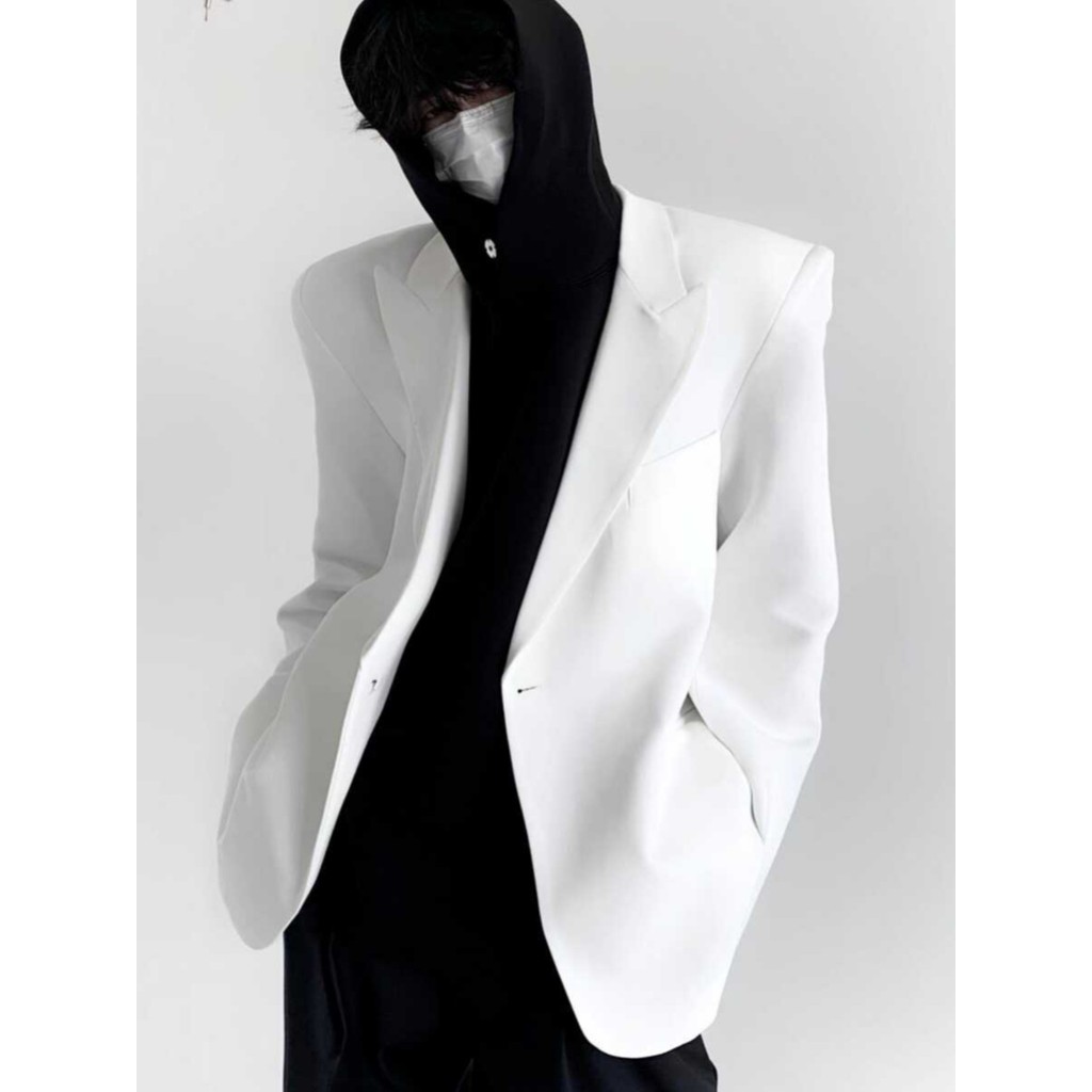 Estilo britânico cor sólida Barge colarinho abstinência pequeno terno jaqueta masculino feminino nicho minimalista High-