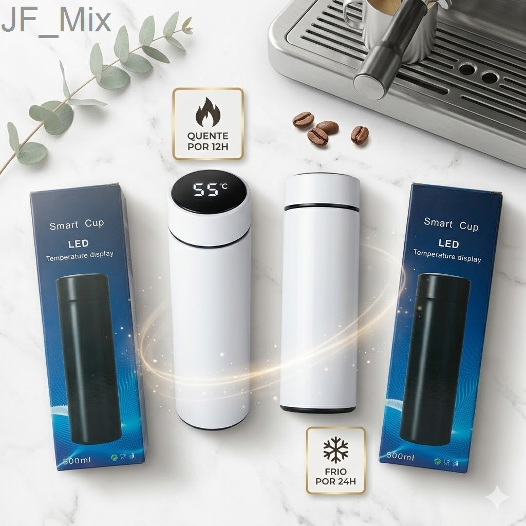 Garrafa Térmica Smart 500ml com Sensor de Temperatura LED DigitalN3H8
