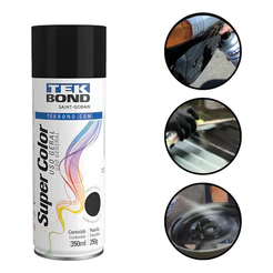 Tinta Spray Preto Fosco Tekbond 350ml Versátil